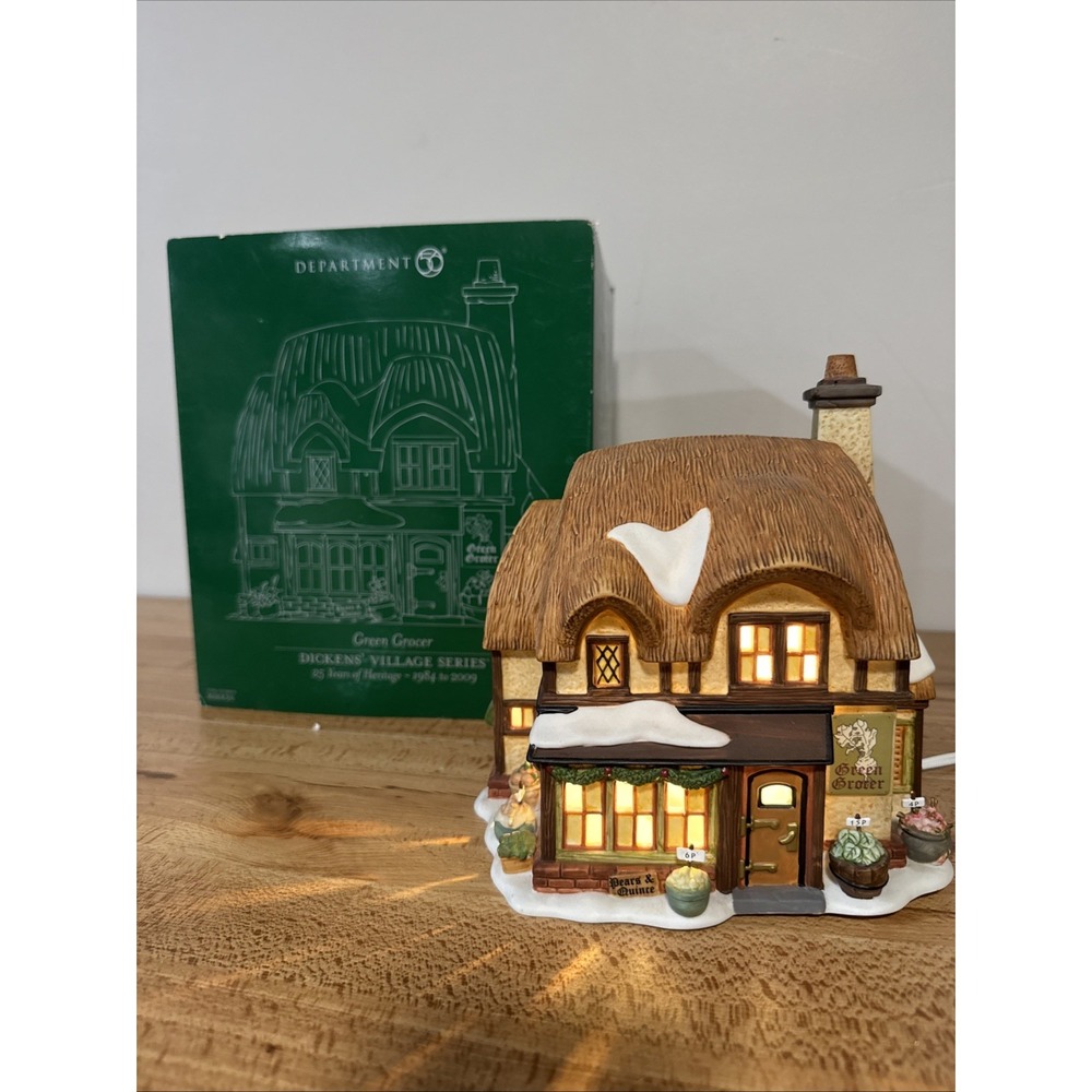Dept. 56 Dickens' Village Series - Green Grocer Building - Boxed Lighted 808856
